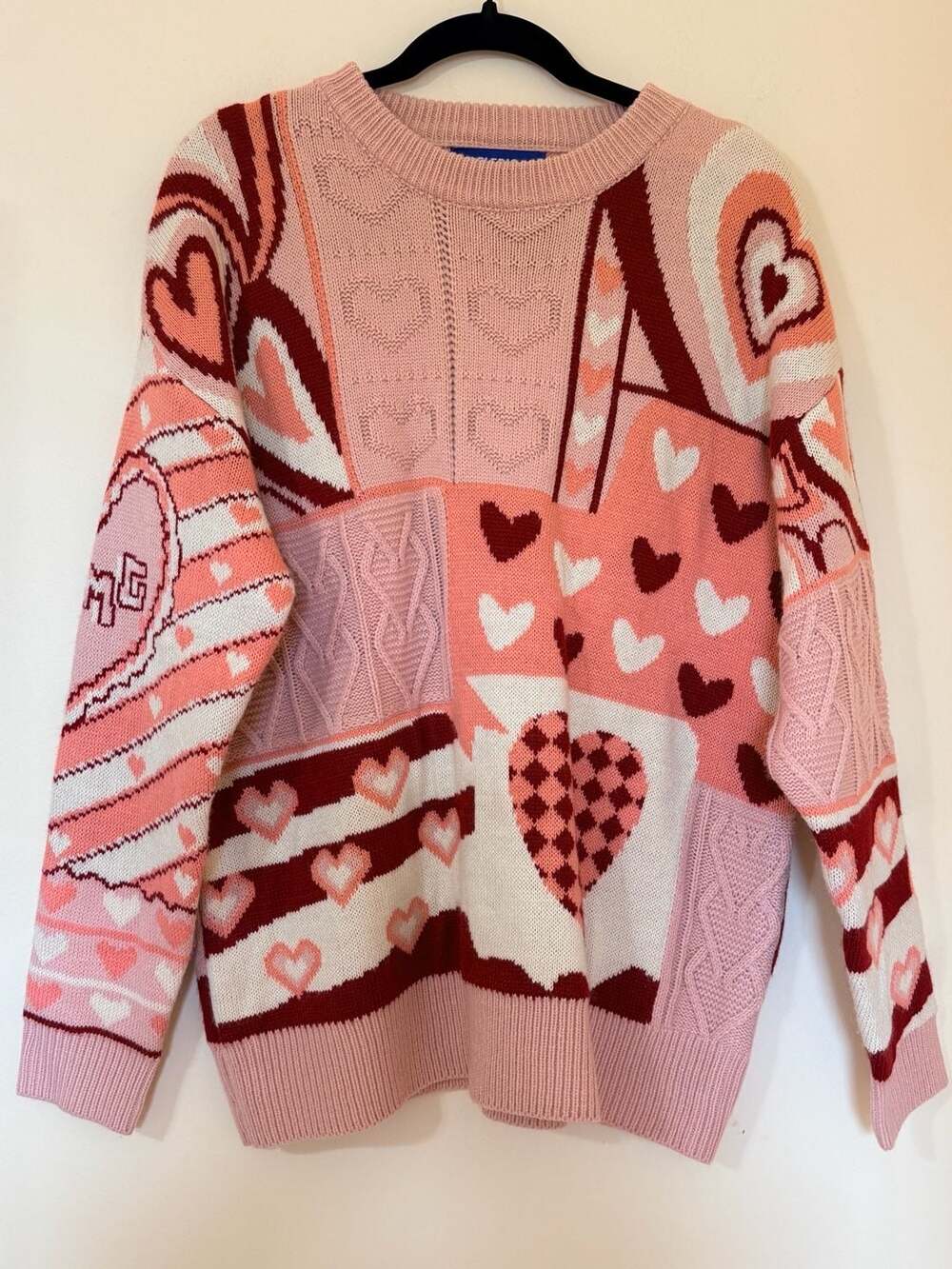 Aelfric Eden Color Block Heart Patchwork Knit Sweater